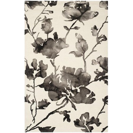 Safavieh Dip Dyed Hand Tufted Rectangle Rug- Ivory - Charcoal- 3 x 5 ft. DDY716D-3
